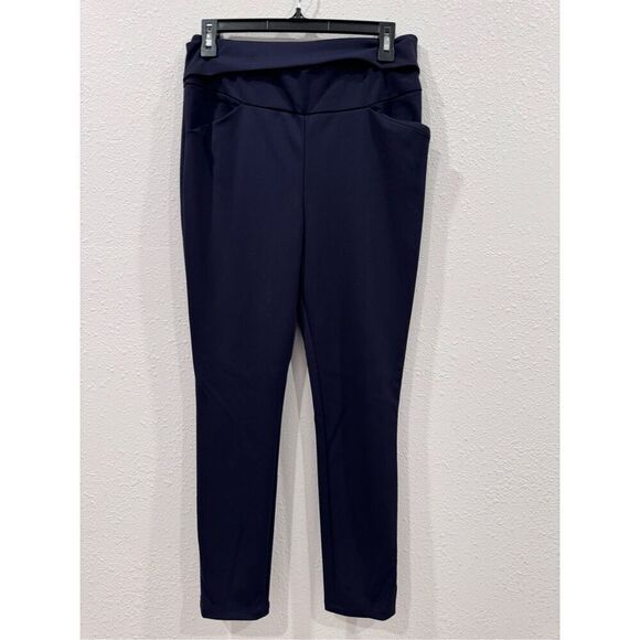 Express women super high rise skinny dress pants size medium navy blue - Picture 1 of 6